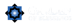 White official logo of Garden of Blessings cemetery